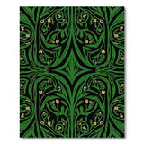 Emerald Green Art Nouveau Vine Floral Area Rug
