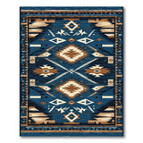 Blue Southwestern Geometric Area Rug