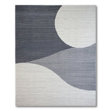 Modern Grey Abstract Curve Area Rug