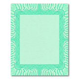 Teal Wavy Border Mint Green Area Rug
