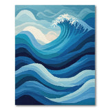 Blue and Teal Crashing Ocean Waves Blue Teal Area Rug