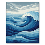Crashing Ocean Wave Blue Area Rug