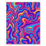Vibrant Wavy Multi-Color Abstract Multi-color and Patterns Area Rug