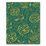 Teal Gold Floral Vine Area Rug