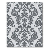 Elegant Black Damask Floral Area Rug
