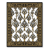 Gold and Silver Art Deco Gold Fan Geometric Area Rug