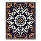 Navy Orange Mandala Area Rug