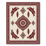 Red Heritage Tribal Feather Mandala Rug