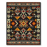 Multi-color and Patterns Bold Southwestern Geometric Area Rug Black Orange
