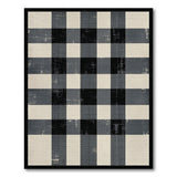 Plaid Distressed Black White Plaid Area Rug