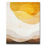 Golden Sun Over Wavy Mountains Abstract Rug