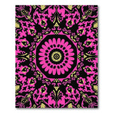 Bold Pink Gold Floral Mandala Rug