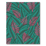 Teal Pink Palm Leaf Area Rug