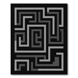 Grey Maze Labyrinth Geometric Rug