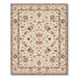 Beige and Neutral Cream Traditional Persian Floral Area Rug