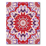 Vibrant Red Purple Mandala Area Rug