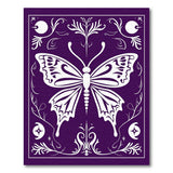 Purple Butterfly Floral Area Rug