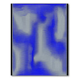 Modern Blue Wavy Grid Area Rug