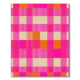 Vibrant Pink Orange Plaid Woven Area Rug