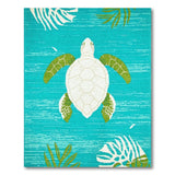 Blue and Teal Coastal Beach Teal Sea Turtle Coastal Area Rug