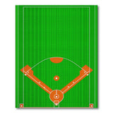 Kids Cartoon Baseball Field Green Area Rug