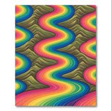 Multi-color and Patterns Vibrant Rainbow Waves Area Rug