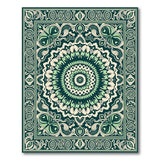 Teal Green Persian Mandala Area Rug