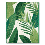 Green Lush Green Palm Frond Area Rug