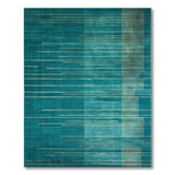 Teal Geometric Gold Line Modern Rug