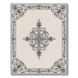 Ornate Floral Medallion Border Area Rug