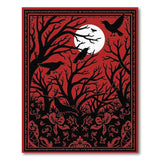 Gothic Raven Moon Crimson Forest Rug