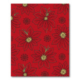 Bold Red Poinsettia Floral Vintage Area Rug