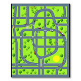 Kids Cartoon City Road Map Play Rug