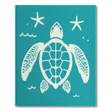 Coastal Beach Sea Teal Sea Turtle Coastal Area Rug