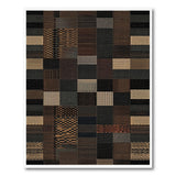 Patchwork Geometric Textured Area Rug in Brown Tan