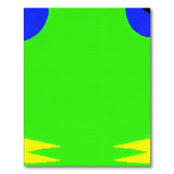 Vibrant Green Geometric Area Rug with Blue Waves Yellow Triangles