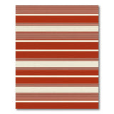Terracotta and Cream Striped Area Rug