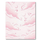 Whimsical Pink Clouds Moons Area Rug