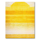 Abstract Sunrise Yellow Striped Area Rug