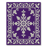 Elegant Purple Ornate Floral Area Rug