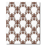 Brown and Tan Elegant Brown Damask Floral Area Rug