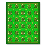Emerald Green Shamrock Daisy Area Rug