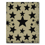 Distressed Black Star Beige Area Rug