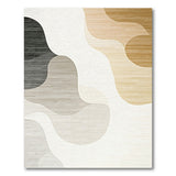 Abstract Wavy Beige Neutral Area Rug