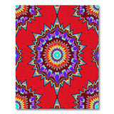 Vibrant Red Mandala Multi-Color Area Rug