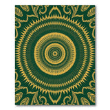 Emerald Green Gold Mandala Area Rug