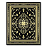 Black Gold Persian Medallion Area Rug