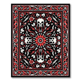 Skull Rose Red Persian Area Rug