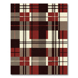 Vintage Red Black Plaid Area Rug