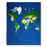 World Map Topographic Area Rug